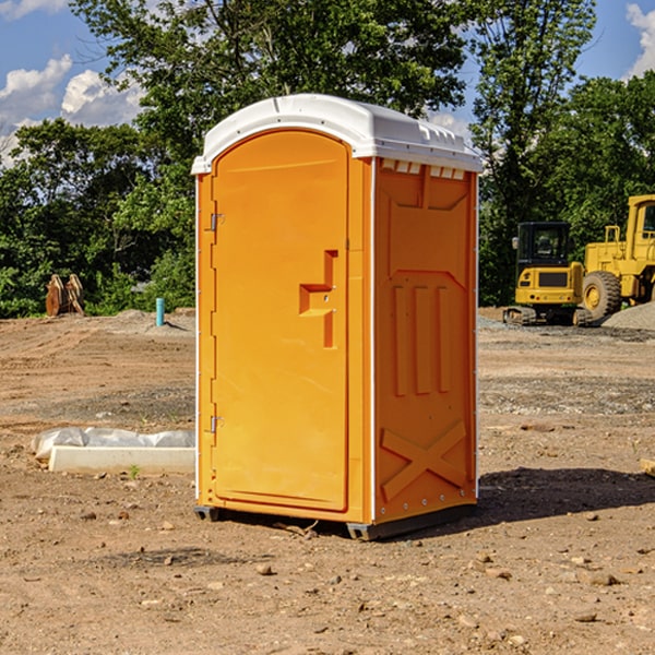 how often are the porta potties cleaned and serviced during a rental period in Donnellson